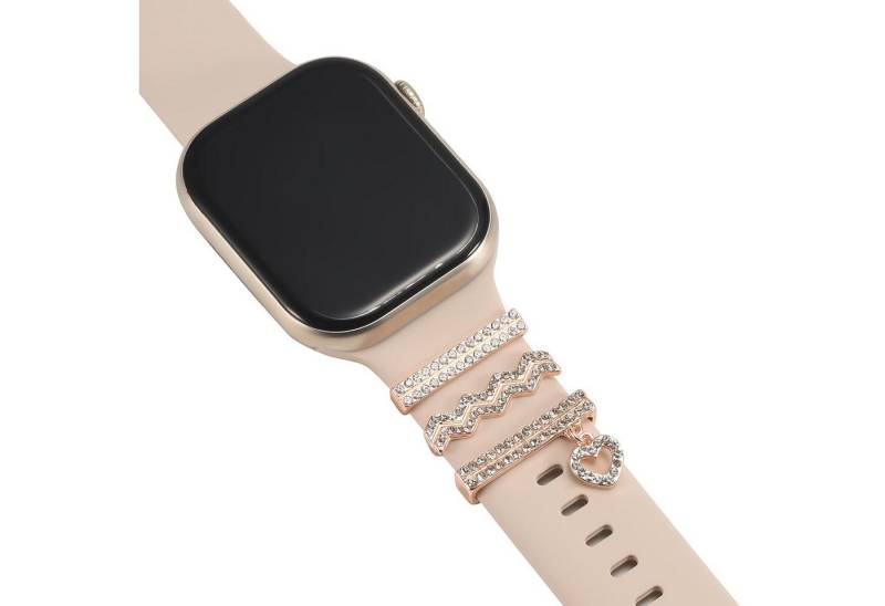 CoolGadget Smartwatch-Armband Schmuck Ringe Charms Uhren Deko Motiv Clips 21mm, Zubehör passend für alle Apple Watch und Samsung Galaxy Watch Modelle von CoolGadget
