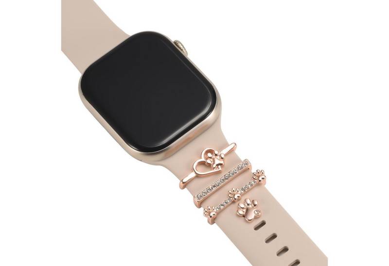 CoolGadget Smartwatch-Armband Schmuck Ringe Charms Uhren Deko Motiv Clips 21mm, Zubehör passend für alle Apple Watch und Samsung Galaxy Watch Modelle von CoolGadget