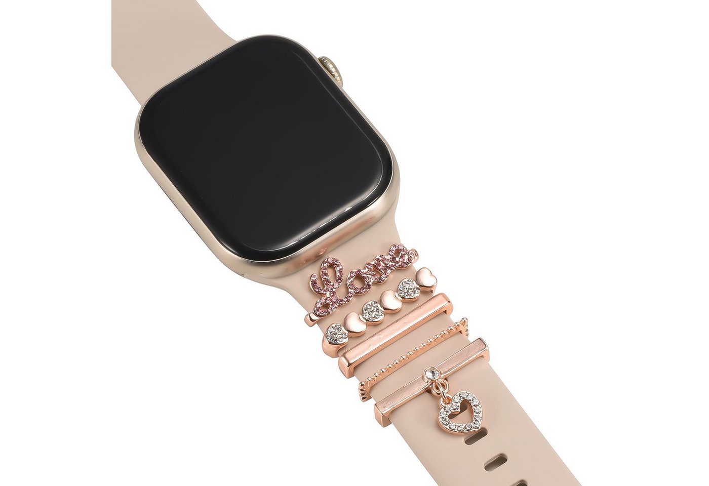 CoolGadget Smartwatch-Armband Schmuck Ringe Charms Uhren Deko Motiv Clips 21mm, Zubehör passend für alle Apple Watch und Samsung Galaxy Watch Modelle von CoolGadget