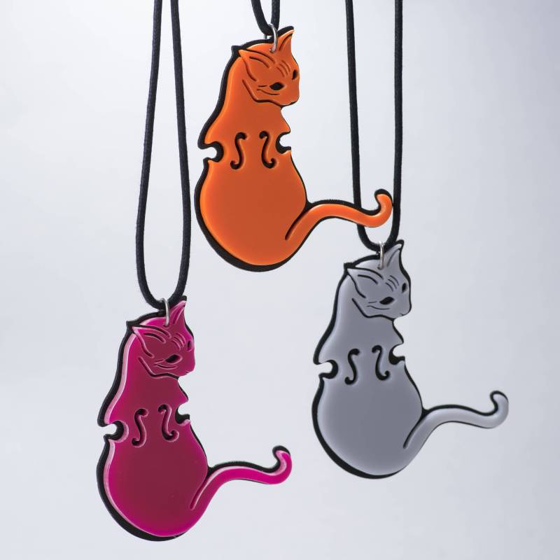 Katze Halskette Schmuck Für Kitty Liebhaber Anhänger Geschenk Acryl Musik Katze Bass Laser-Cut Acrylanhänger Halskette Sale Katze Halskette Schmuck Für Kitty Liebhaber Anhänger Geschenk Acryl Musik Katze Bass Laser-Cut Acrylanhänger Halskette Sale von CoolJazzCats