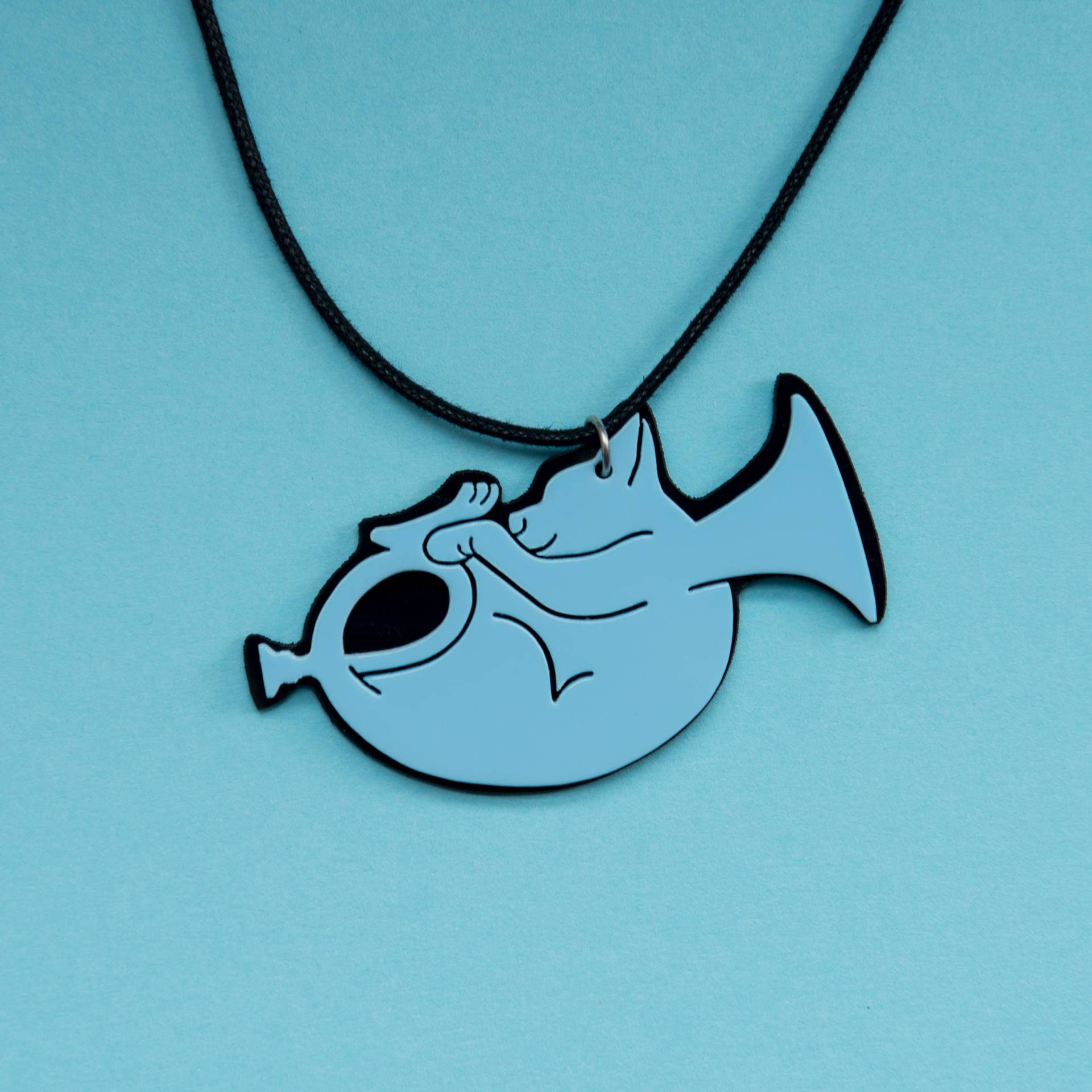 Katze Trompete Geschenk Anhänger Halskette Katze Trompete Geschenk Anhänger Halskette von CoolJazzCats