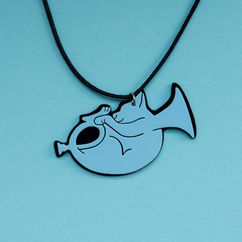 Katze Trompete Geschenk Anhänger Halskette von CoolJazzCats