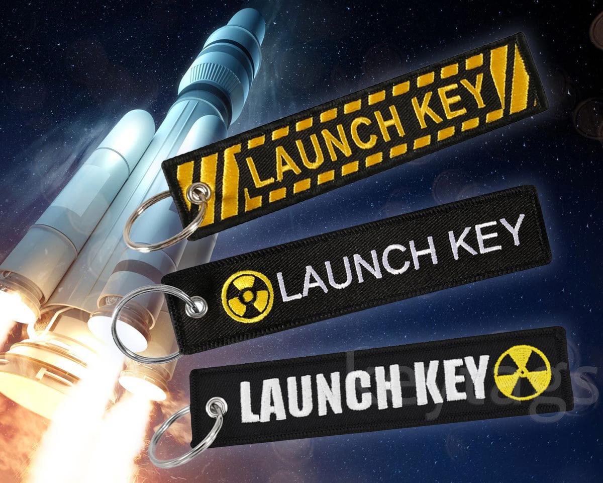 Schlüsselanhänger Launch Key Motorrad Auto Humor Lustiger Witz Spacex Tag Militär Hilarious von CoolKeyTags