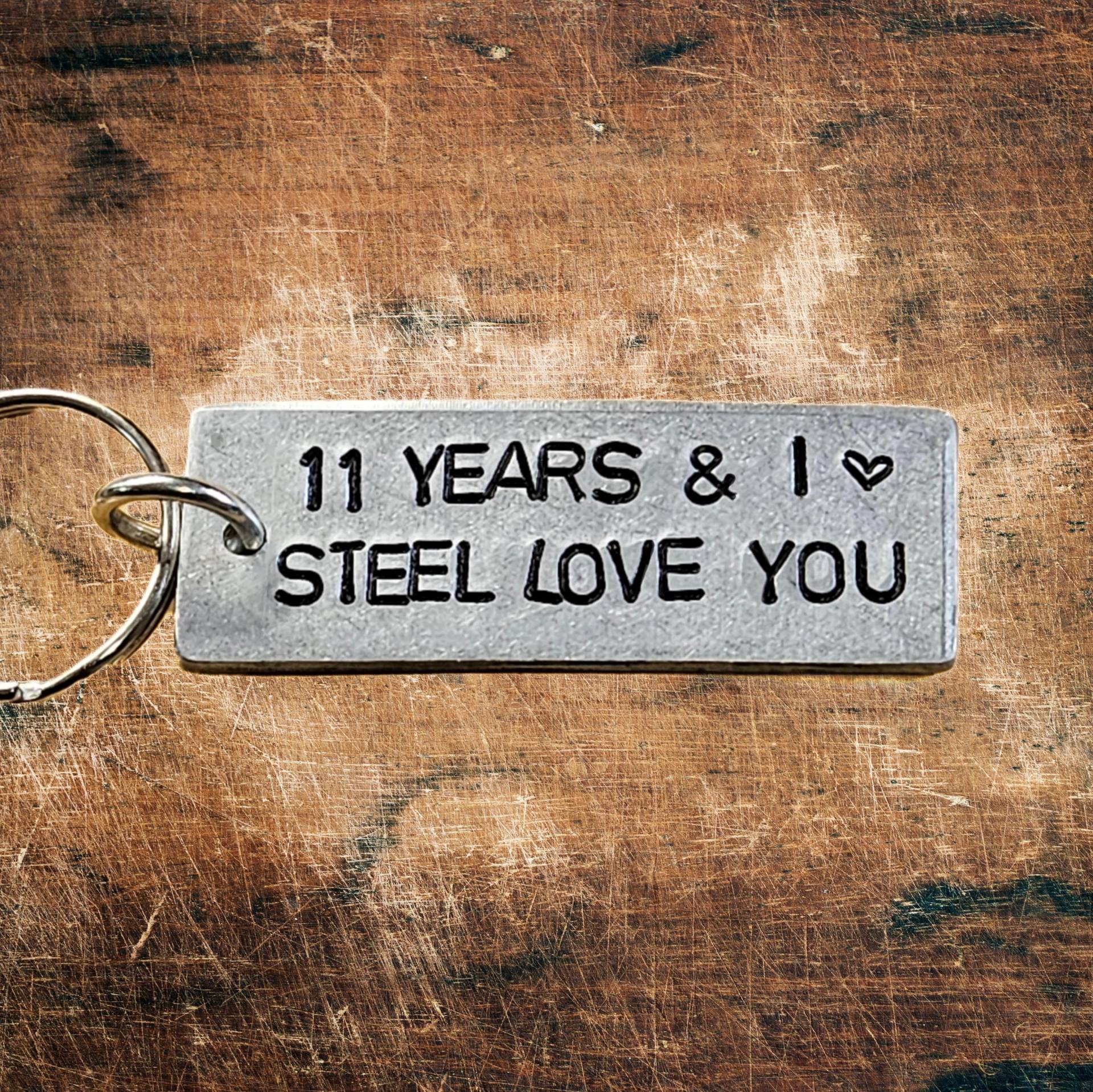 11 Jahre & I Steel Love You Schlüsselanhänger 11. Hochzeitstag Geschenke Für Männer Frauen Jahrestag Mann Frau Liebesgeschenk von CoolKeyrings