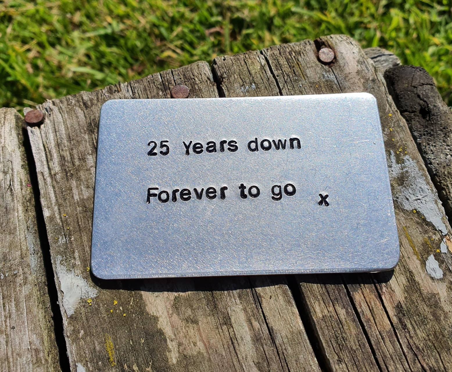 25 Jahre Down Forever To Go Brieftaschen-Einsatz Jahrestag Geschenk Für Männer Him Ihre Frau Ehemann von CoolKeyrings