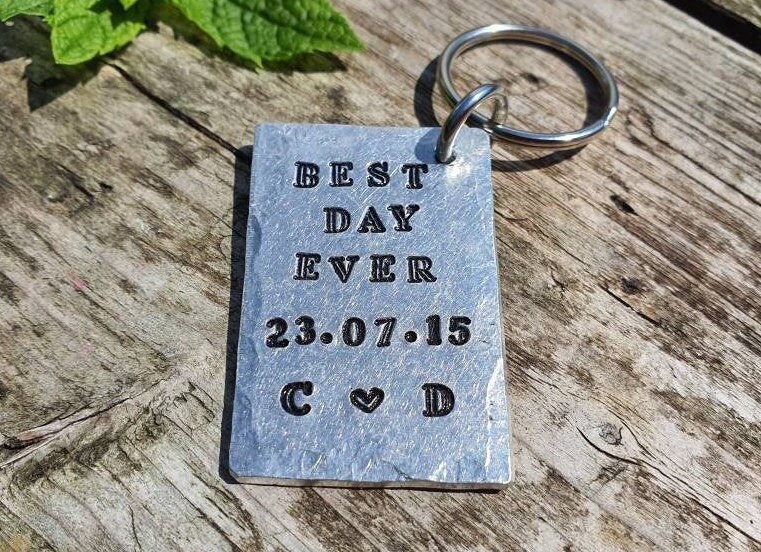 Bester Tag Aller Zeiten Ehemann Frau Geschenke Für Männer 10. Hochzeitstag Personalisiert 10 Jahre Schlüsselanhänger Liebe Aluminium Blech von CoolKeyrings