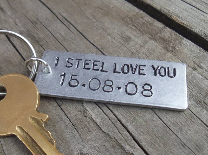I Steel Liebe Dich Personalisierte 11 Jahre 11. Hochzeitstag Geschenke Für Männer Frauen Schlüsselring Mann Und Frau Traditionelles Geschenk von CoolKeyrings