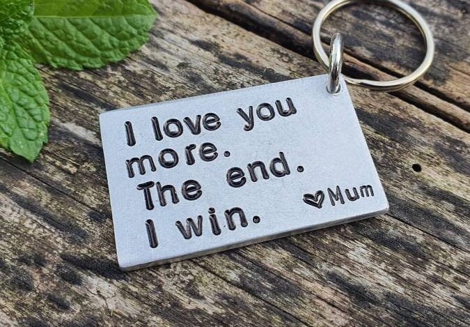 Ich Liebe Dich Mehr Das Ende Win Schlüsselanhänger Für Kinder Sohn Tochter Niedlich Personalisiert Ihn Ihr Geburtstag Personalisierte Valentinstag von CoolKeyrings