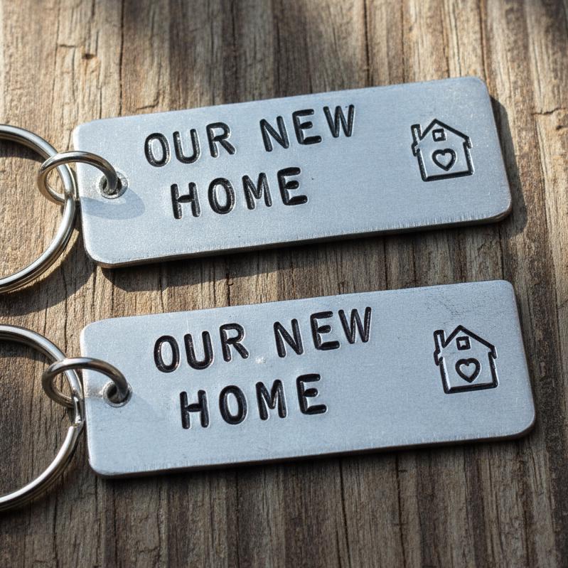Unser Neues Zuhause Schlüsselanhänger Silber Paare Geschenkset Haus Paar Wg Ehemann Frau Freund von CoolKeyrings