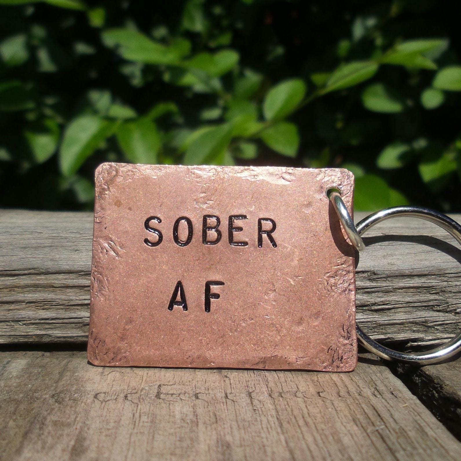 Nüchterne Af Kupfer Schlüsselbund - Handmade Nüchternheit Geschenk Erholung Aa Personalisierter Schlüsselring von CoolKeyrings