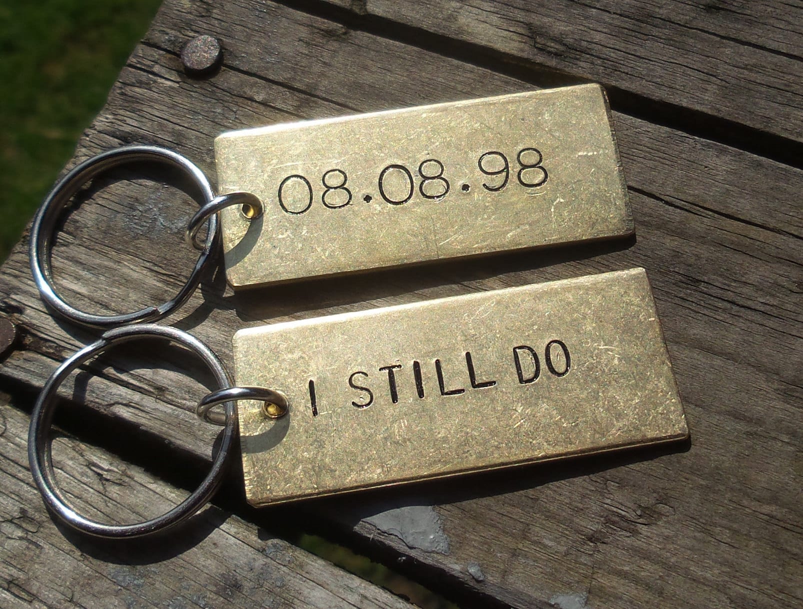 Paar Personalisierte Schlüssel Fob Schlüsselanhänger 21. Hochzeitstag Geschenke Für Männer Frauen Eltern Goldene Messing Verlobung Seine Und von CoolKeyrings