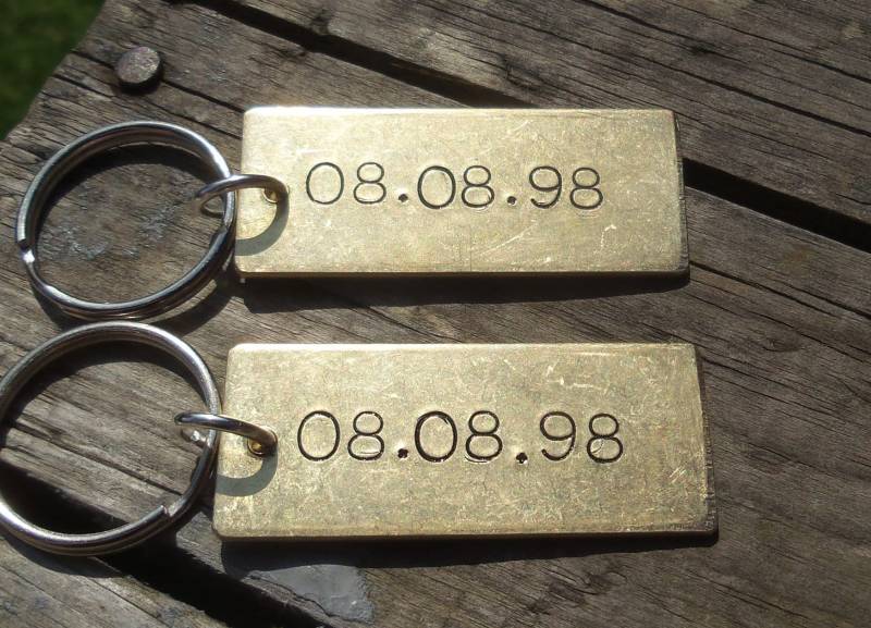 Paar Personalisierte Schlüsselringe 21. Hochzeitstag Geschenke Für Männer Frauen Messing Gold Verlobung Frau Ehemann Set Mit Zwei 2 Liebe von CoolKeyrings