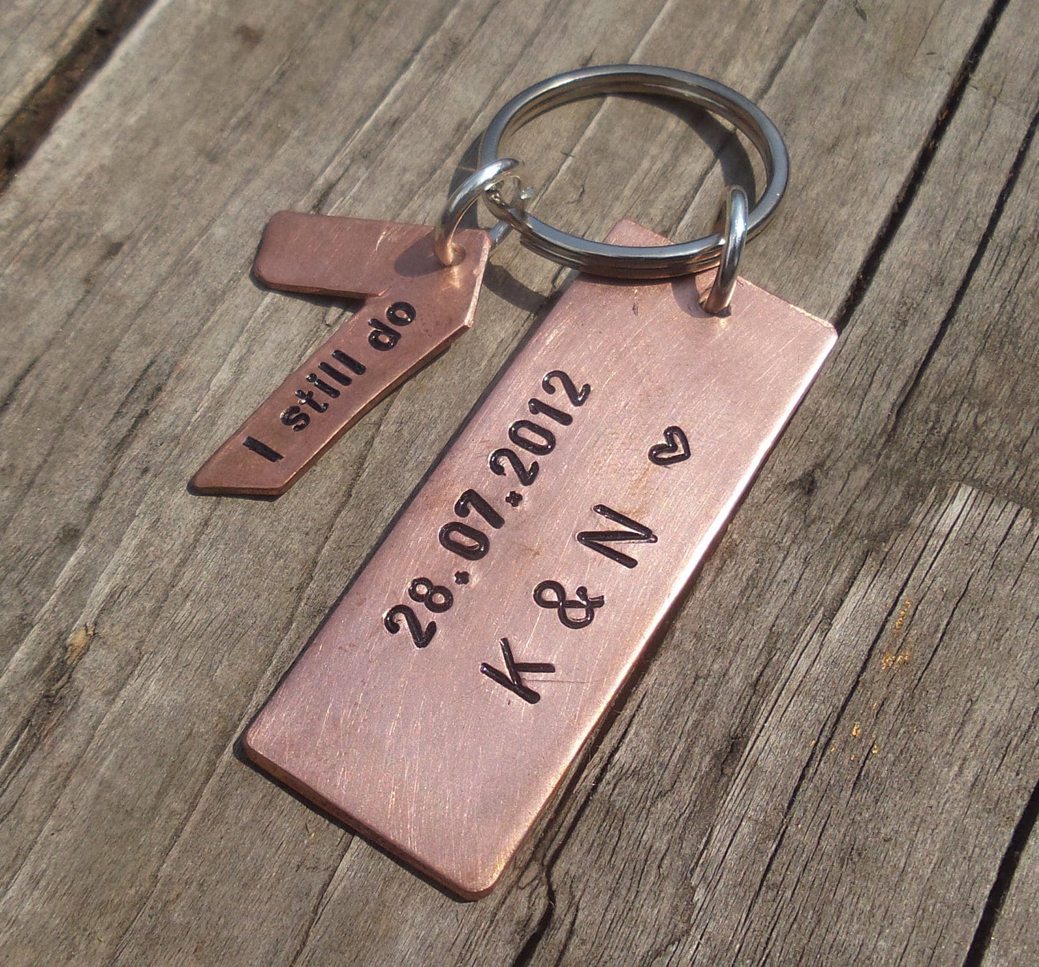 Personalisiertes Solides Kupfer 7-Jähriges Hochzeitsjubiläum Initialen Datum Ich Noch Tun 7. Geschenke Für Männer Him Her Traditionelle Ehemann von CoolKeyrings
