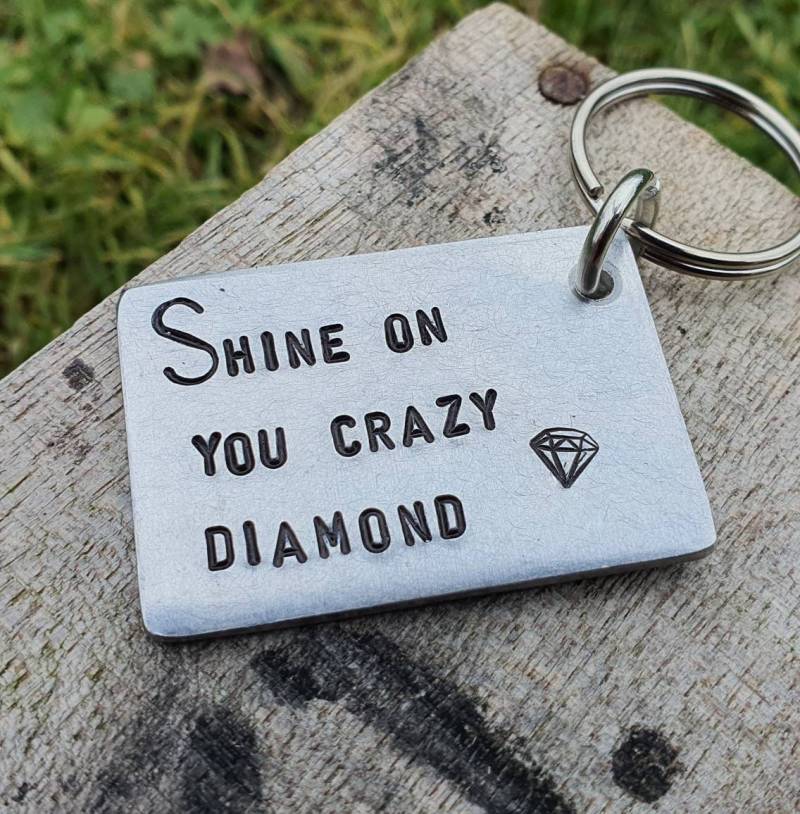 Shine On You Crazy Diamond Musikgeschenke Für Ihn Ihr Vater Freund Weihnachtsjubiläum Andenken Lyrics Song Pink Floyd Ehemann Weihnachtsgeschenk von CoolKeyrings