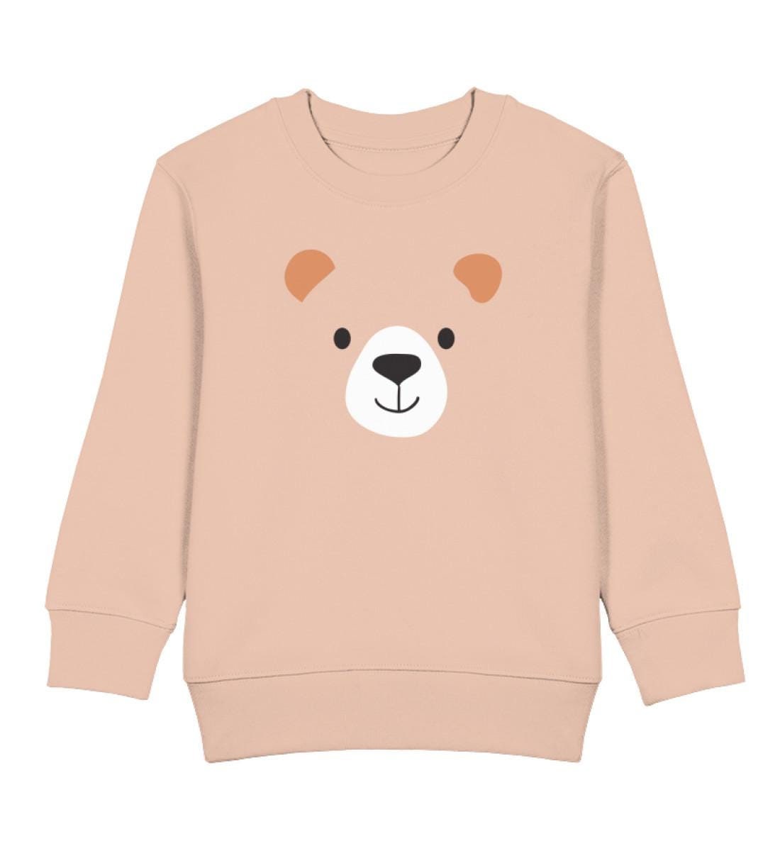 Cartoon Bären Gesicht - Kinder Pullover Sweatshirt Bio Baumwolle Hochwertig Langlebig Mini Changer 2.0 St/St Sh von CoolKidsBeWild