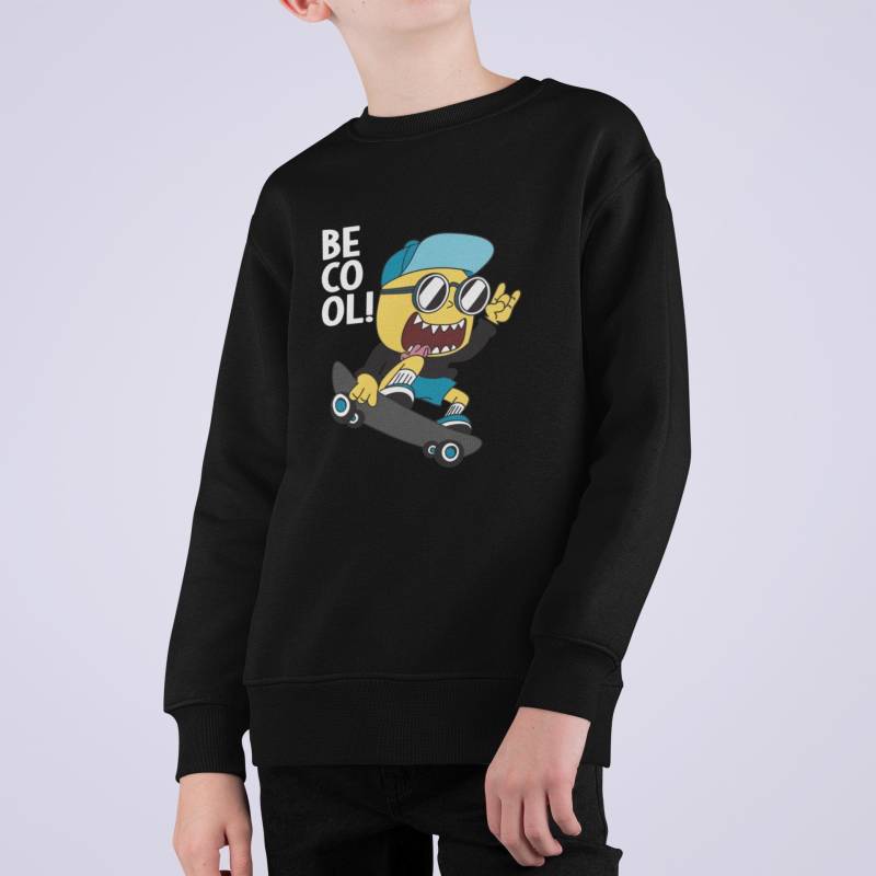 Cartoon Monster Skater Be Cool Kinder Pullover Sweatshirt Bio Baumwolle Hochwertig Langlebig - Mini Changer 2.0 St/St Sh von CoolKidsBeWild