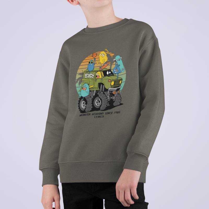 Cartoon Monster Truck Mit Freunden Retro Kinder Pullover Sweatshirt Bio Baumwolle Hochwertig Langlebig - Mini Changer 2 St/St Sh von CoolKidsBeWild