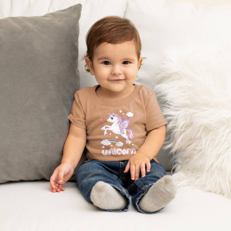 Einhorn Cute Unicorn - Baby Kinder T-Shirt Kurzarm-Shirt Bio Baumwolle Hochwertig Langlebig Creator Kleinkinder von CoolKidsBeWild