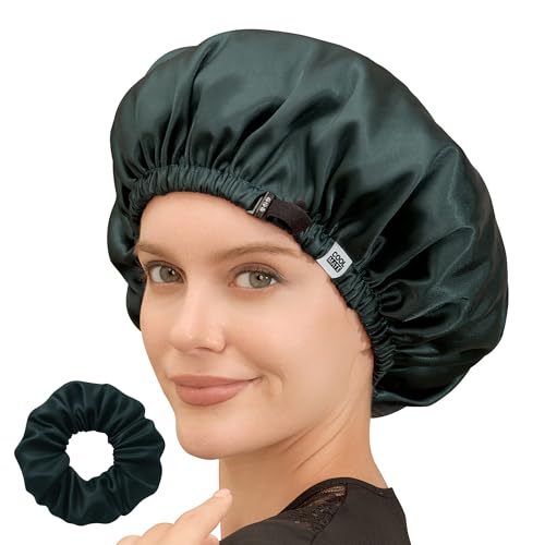 COOLMATE Seidenhaarhaube für Frauen zum Schlafen (Moosgrün + Schwarz) von CoolMate