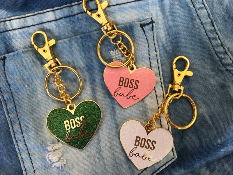 Boss Babe Herz Glitter Tasche Charme Schlüsselanhänger Boss Babe Herz Glitter Tasche Charme Schlüsselanhänger von CoolQueenCollective