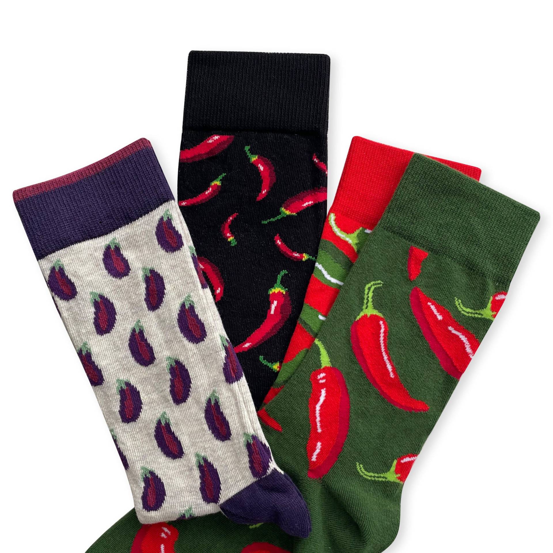 Aubergine Socken, Jalapeno Muster, Kleine Muster Neuheit Pfeffer Gemüsesocken, Koch Geschenk, Bauer Geschenk Aubergine Socken, Jalapeno Muster, Kleine Muster Neuheit Pfeffer Gemüsesocken, Koch Geschenk, Bauer Geschenk von CoolThingsFromLondon