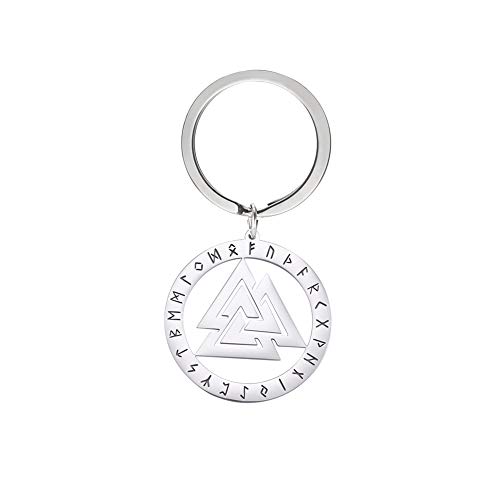 cooltime Edelstahl-Schlüsselanhänger mit keltischem Wikinger-Symbol, Dreifaltigkeit, mit Runen-Anhänger, Unisex Schmuck von CoolTime