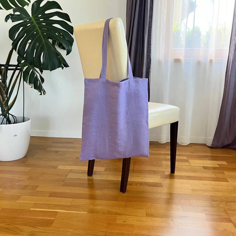 Lavendel Canvas Einkaufstasche. Zero Waste Lila Leinen Einkaufstasche Für Frauen, Männer Und Frauen. Natürliche Wiederverwendbare von Coolandmellow