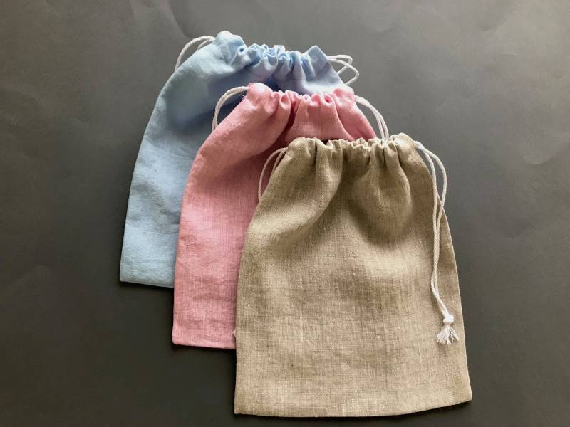 Natürliche Leinen Produzieren Taschen. Wiederverwendbare Produkte von Coolandmellow