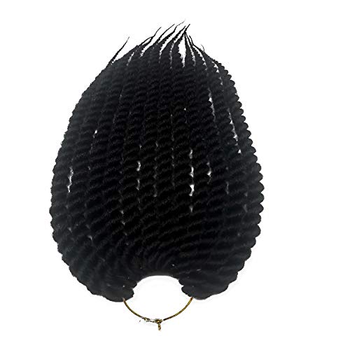 Coolbers 18 Inch Havana Mambo Twist Braids Crochet Hair Extensions Synthetic Crochet Braids Handmade Twist Braids for Women (18 Inch, 1B) von Coolbers