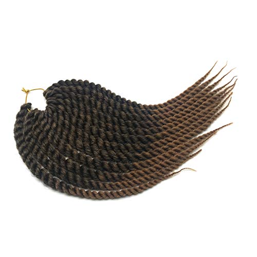 Coolbers 18 Inch Havana Mambo Twist Braids Crochet Hair Extensions Synthetic Crochet Braids Handmade Twist Braids for Women (18 Inch, 1B/27) von Coolbers
