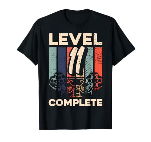 11. Geburtstag Geschenk Junge Mädchen Gamer Zocker Level 11 T-Shirt von Coole 11. Geburtstag Geschenke Kinder 11 Jahre