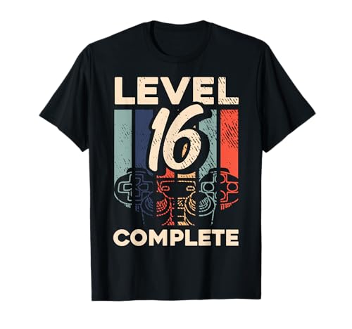 16. Geburtstag Geschenk Junge Mädchen Gamer Zocker Level 16 T-Shirt von Coole 16.Geburtstag Geschenke Jugendliche 16 Jahre