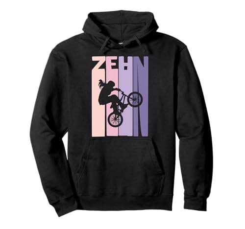 10. Geburtstag Mädchen Kinder BMX Fahrrad Fan Retro Motiv Pullover Hoodie von Coole BMX Geburtstag Fahrrad Mädchen Designs