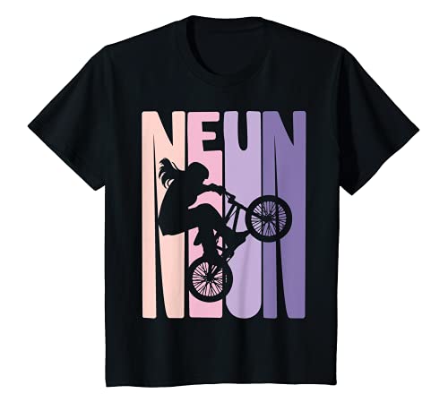 Kinder 9. Geburtstag Mädchen Kinder BMX Fahrrad Fan Retro Motiv T-Shirt von Coole BMX Geburtstag Fahrrad Mädchen Designs