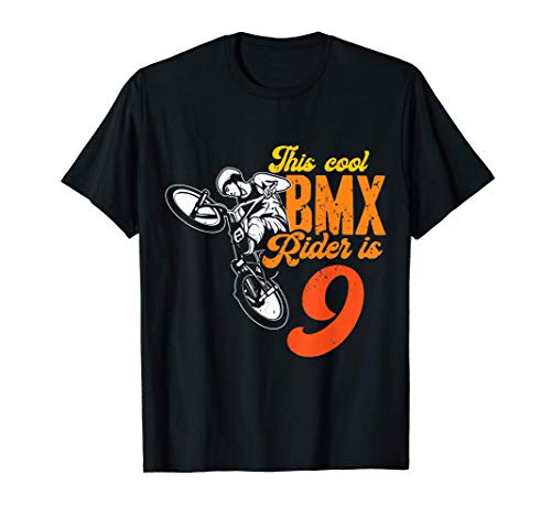 9. Geburtstag Geschenk Jungs Kinder Retro BMX Fahrer Fan T-Shirt von Coole BMX Geburtstag Geschenke für Jungen Kinder
