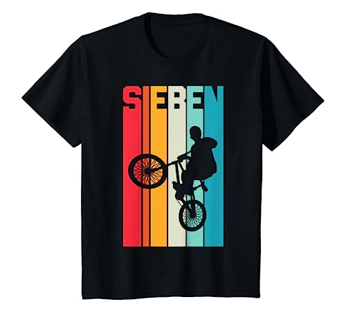 Kinder 7. Geburtstag Geschenk Jungs Kinder Vintage BMX Fahrer Fan T-Shirt von Coole BMX Geburtstags Geschenke für Jungen Kinder