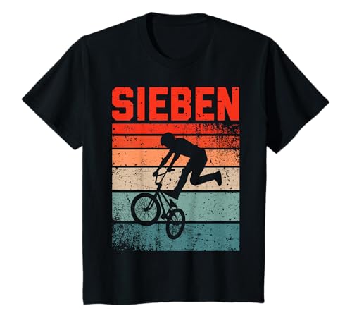 7. Geburtstag Geschenk Jungs Kinder Vintage BMX Fahrer Fan T-Shirt von Coole BMX Geburtstagsgeschenke für Jungen Kinder