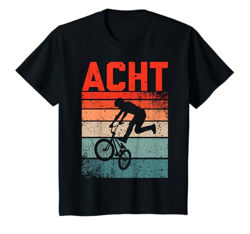 8. Geburtstag Geschenk Jungs Kinder Vintage BMX Fahrer Fan T-Shirt von Coole BMX Geburtstagsgeschenke für Jungen Kinder
