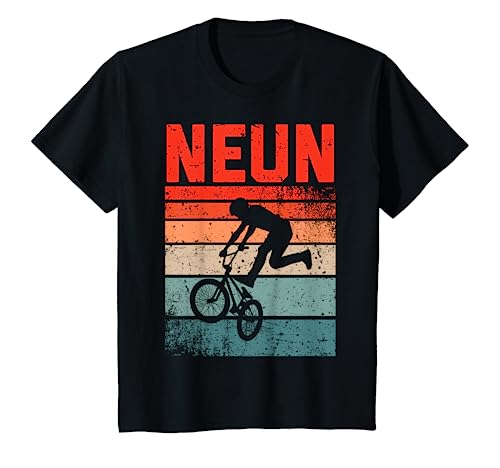 Kinder 9. Geburtstag Geschenk Jungs Kinder Vintage BMX Fahrer Fan T-Shirt von Coole BMX Geburtstagsgeschenke für Jungen Kinder