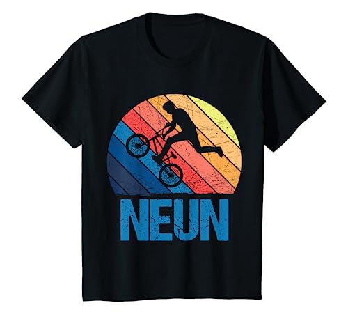 Kinder 9. Geburtstag Geschenk Jungs Kinder Vintage BMX Fahrer Fan T-Shirt von Coole BMX Geburtstagsgeschenke für Jungen Kinder