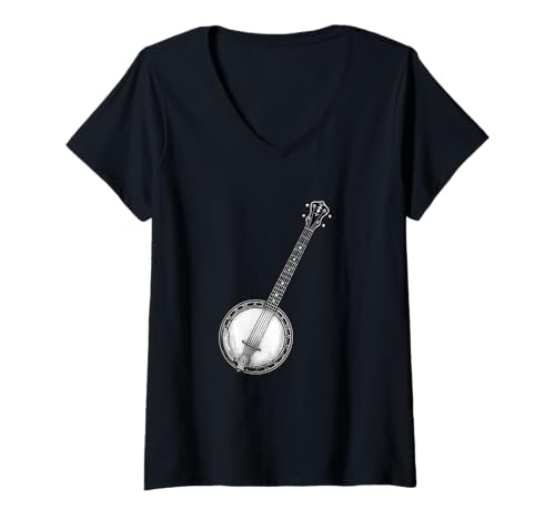 Damen Banjo Shirt Motiv für Banjospieler T-Shirt mit V-Ausschnitt Damen Banjo Shirt Motiv für Banjospieler T-Shirt mit V-Ausschnitt von Coole Banjo Musikintrument Motive