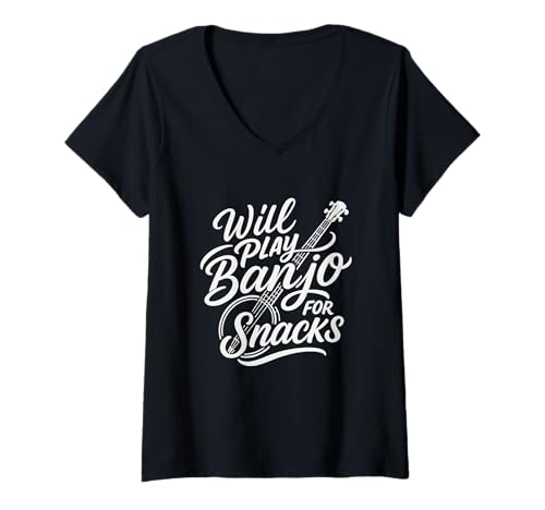 Damen Banjo Shirt Motiv für Banjospieler T-Shirt mit V-Ausschnitt Damen Banjo Shirt Motiv für Banjospieler T-Shirt mit V-Ausschnitt von Coole Banjo Musikintrument Motive