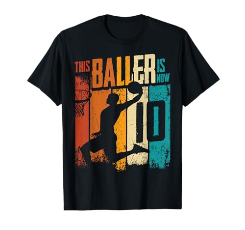 10. Geburtstag Basketball Spieler 10 Jahre alt Jungs Männer T-Shirt von Coole Basketballspieler Geburtstag Designs