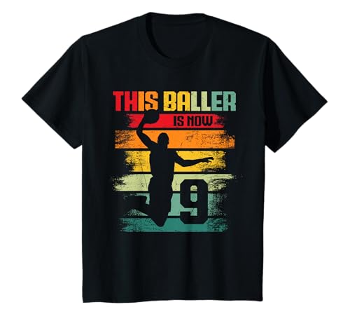 9. Geburtstag Basketball Spieler 9 Jahre alt Jungs Männer T-Shirt von Coole Basketballspieler Geburtstag Designs