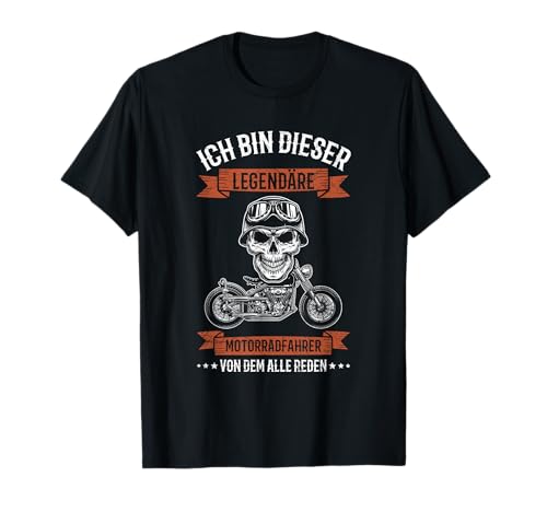 Coole Biker Spruch Kleidung Für Motorradfahrer Herren Schwarz Klein Ich Bin Dieser Legendäre Motorradfahrer Biker Motorrad T-Shirt von Coole Biker Spruch Kleidung Für Motorradfahrer