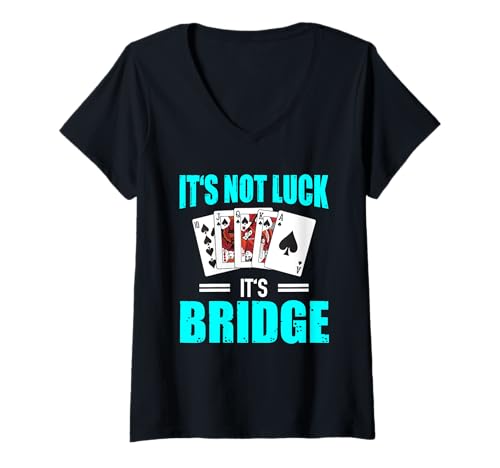 Damen Bridge Kartenspiel Gruppenspiel Lustiges Karten Turnier T-Shirt mit V-Ausschnitt von Coole Bridge Überraschung Für Kartenspiel Gruppe