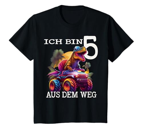 Kinder Jungen Geburtstag Dino Monstertruck ich bin 5 Jahre Kinder T-Shirt Kinder Jungen Geburtstag Dino Monstertruck ich bin 5 Jahre Kinder T-Shirt von Coole Dinosaurier Geburtstags Geschenke Kids