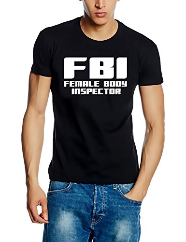 Coole Fun Damen T-Shirts, FBI female body inspector, Gr. Medium, schwarz/weiß von Coole-Fun-T-Shirts
