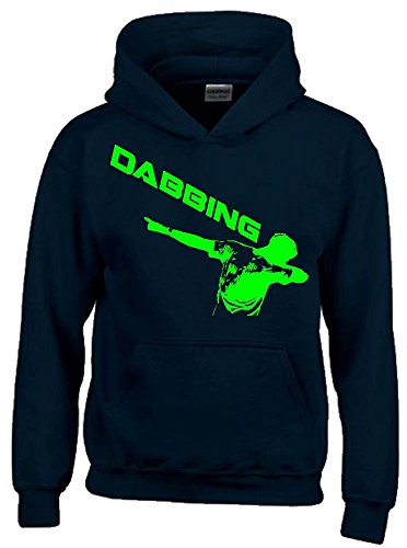 Coole-Fun-T-Shirts Dabbing ! Kinder Hoodie Sweatshirt mit Kapuze schwarz-Green, Gr.152cm von Coole-Fun-T-Shirts