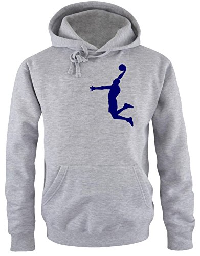 Coole-Fun-T-Shirts Dunk Basketball Slam Dunkin Kinder Sweatshirt mit Kapuze Hoodie Gray-Navy, Gr.152cm von Coole-Fun-T-Shirts